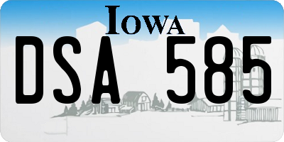 IA license plate DSA585