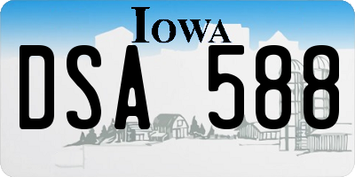 IA license plate DSA588
