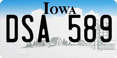IA license plate DSA589