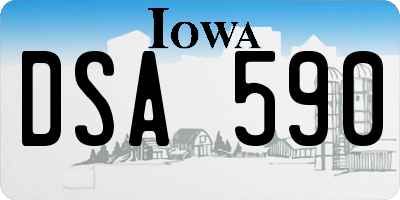 IA license plate DSA590