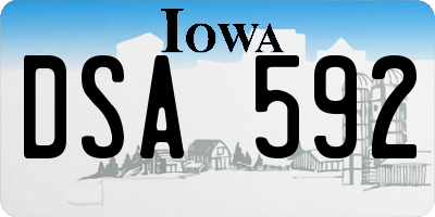 IA license plate DSA592