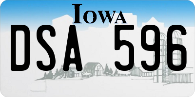 IA license plate DSA596