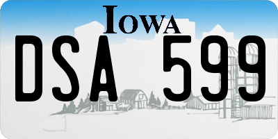 IA license plate DSA599