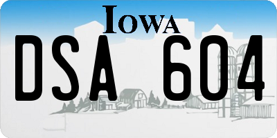 IA license plate DSA604