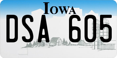 IA license plate DSA605