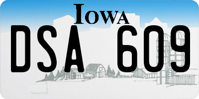 IA license plate DSA609