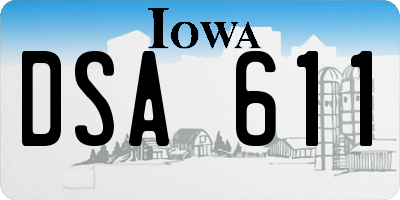 IA license plate DSA611
