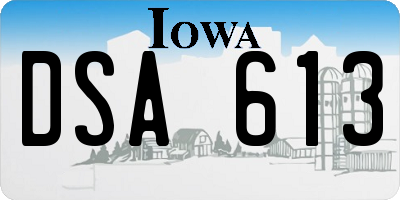 IA license plate DSA613