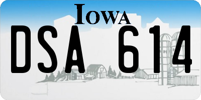 IA license plate DSA614