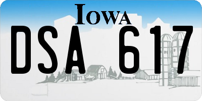 IA license plate DSA617