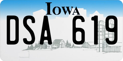 IA license plate DSA619