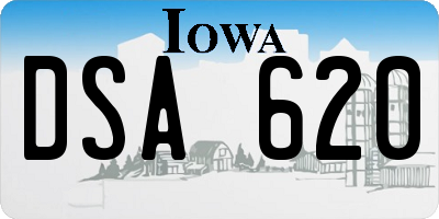 IA license plate DSA620