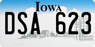 IA license plate DSA623