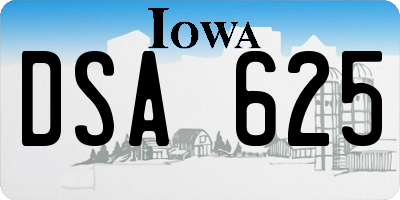 IA license plate DSA625