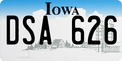 IA license plate DSA626