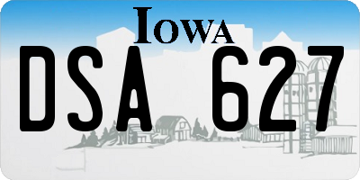IA license plate DSA627