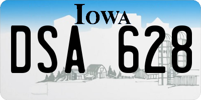 IA license plate DSA628