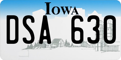 IA license plate DSA630