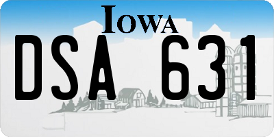 IA license plate DSA631