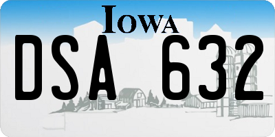 IA license plate DSA632