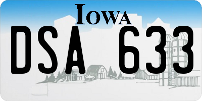 IA license plate DSA633