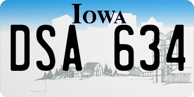 IA license plate DSA634