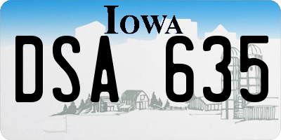 IA license plate DSA635