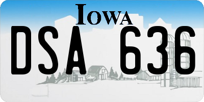 IA license plate DSA636