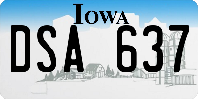 IA license plate DSA637