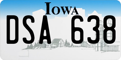 IA license plate DSA638