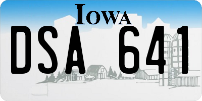 IA license plate DSA641