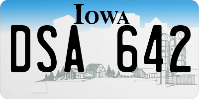 IA license plate DSA642