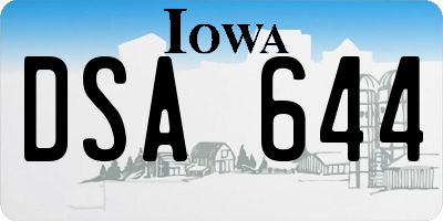 IA license plate DSA644
