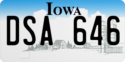 IA license plate DSA646