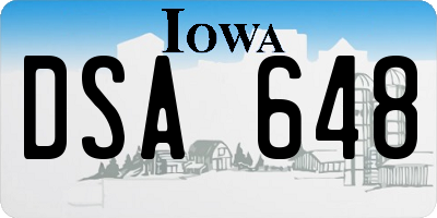 IA license plate DSA648