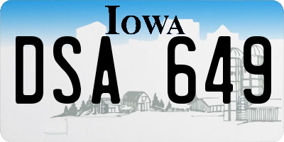 IA license plate DSA649
