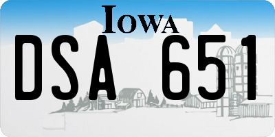 IA license plate DSA651