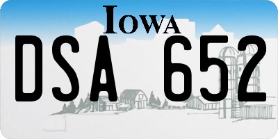 IA license plate DSA652