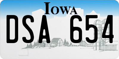 IA license plate DSA654