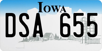 IA license plate DSA655