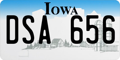 IA license plate DSA656