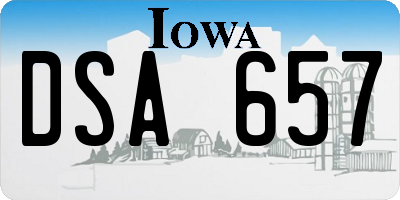 IA license plate DSA657