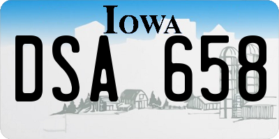 IA license plate DSA658