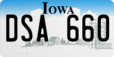 IA license plate DSA660