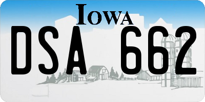 IA license plate DSA662