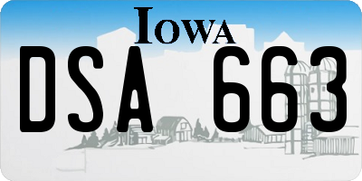 IA license plate DSA663