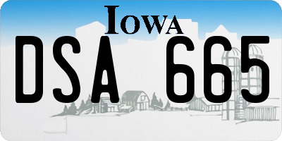 IA license plate DSA665