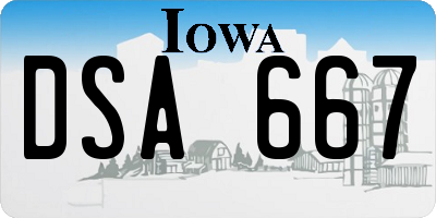 IA license plate DSA667