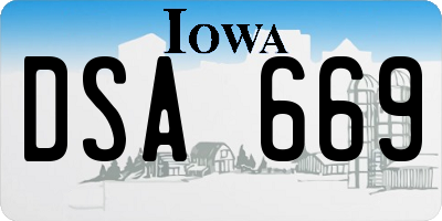 IA license plate DSA669