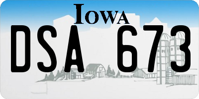 IA license plate DSA673